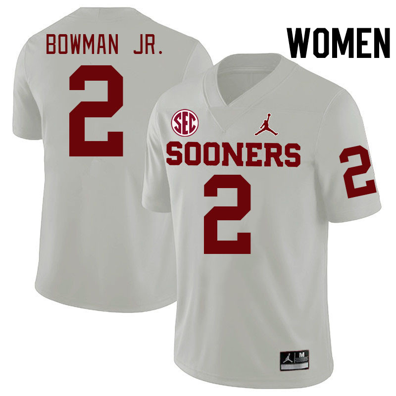 Women #2 Billy Bowman Jr. Oklahoma Sooners 2024 SEC Conference College Football Jerseys-White
